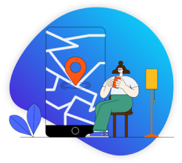 personagem mexendo no celular